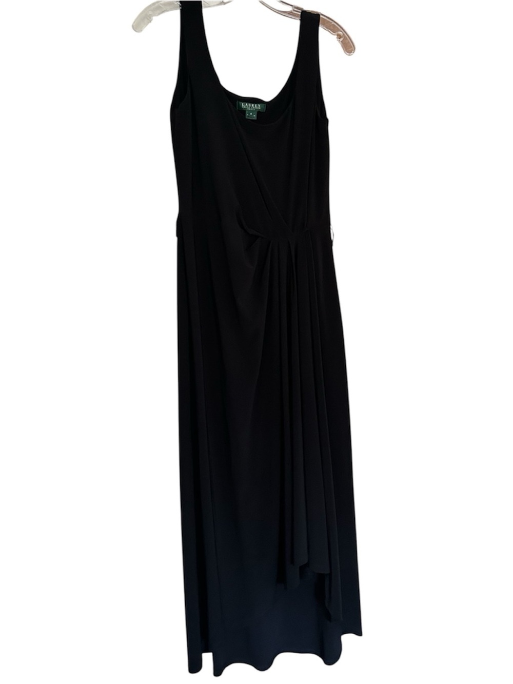 Lauren Ralph Lauren Black Sleeveless Wrap-Style Maxi Dress sz8
